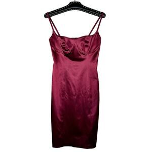 Maria Bianca Nero Bustier Satin Bodycon Mini Dress Small NWOT